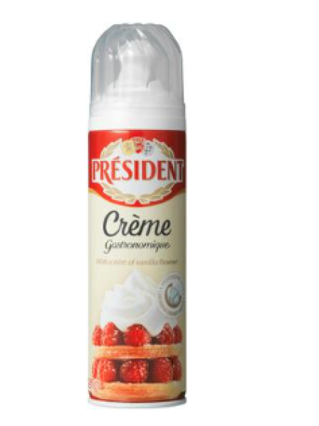 Взбитые сливки в баллоне President sokeroitu kermavaahto spray 250г