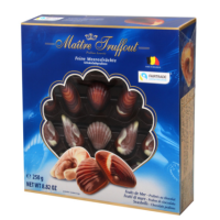 Конфеты морские ракушки Maitre Truffout 250г синяя коробка