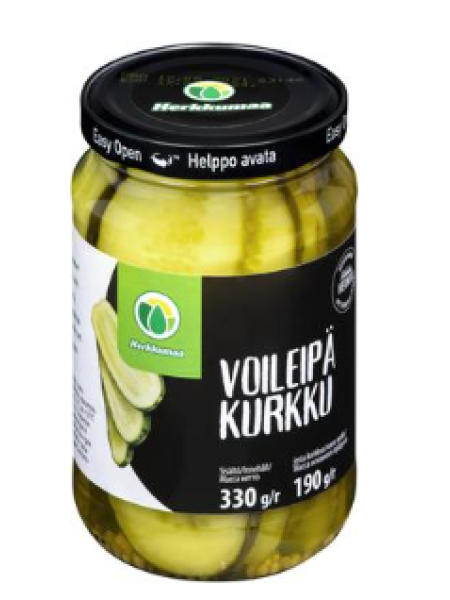 Огурцы резаные для сэндвичей Herkkumaan Voileipäkurku 330/190г