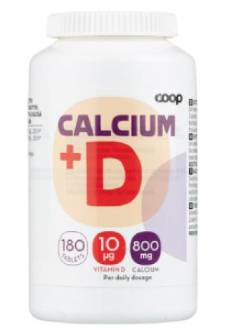 Пищевая добавка с кальцием и витамином D Coop Kalsium D 800мг 180шт 
