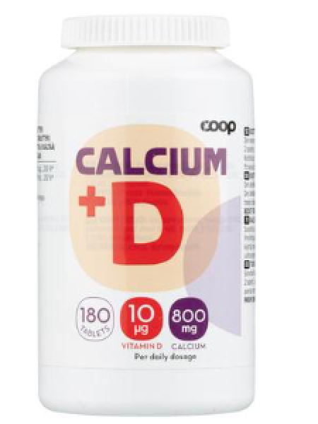 Пищевая добавка с кальцием и витамином D Coop Kalsium D 800мг 180шт 