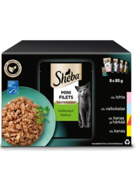 Ассорти корма для взрослых кошек Sheba Selection Valikoidut reseptit 8x85г