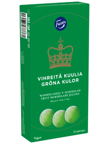 Мармелад яблочный Fazer Vihreitä kuulia marmeladi 260г