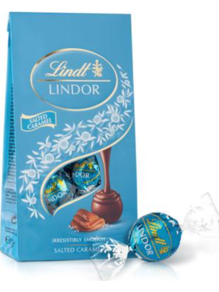 Шарики из молочного шоколада Lindt Lindor с карамелью и морской солью 137г