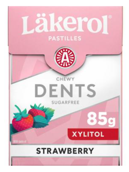 Леденцы с ксилитом со вкусом клубники Läkerol Dents Strawberry 85г