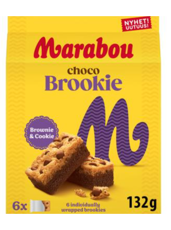 Нежное печенье- бисквиты Marabou Choco Brookie 132г / 6шт НОВИНКА!!
