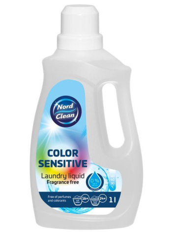 Жидкий стиральный порошок для деликатного цветного белья Nord Clean 1л без запаха