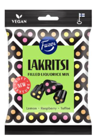 Ассорти конфет с солодкой Fazer Lakritsi täytemix 140г