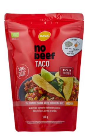 Органический растительный протеиновый крамбл DAVA No Beef Taco luomu 130г НОВИНКА