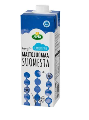 Молоко без лактозы Arla Kevytmaitojuoma UHT laktoositon 1л жирность 1,5%