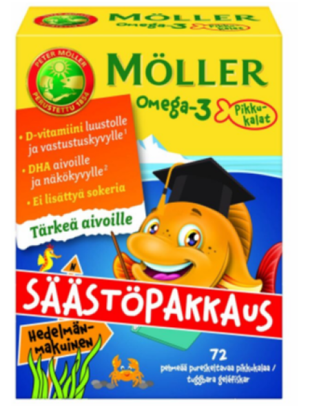 Витамины рыбки Moller Omega-3 72 шт с фруктовым вкусом