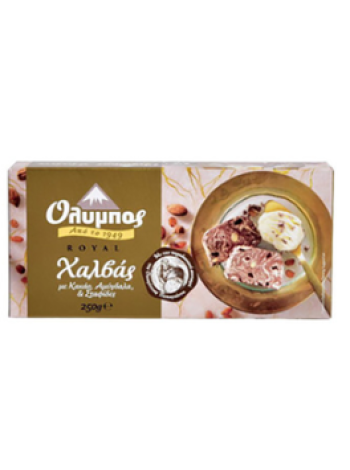 Королевская халва OLYMPOS 250г с какао, миндалем и изюмом