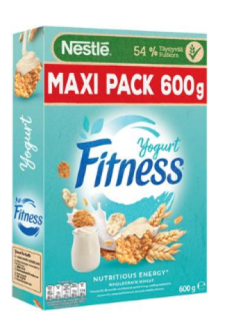 Хлопья из цельнозерновой пшеницы, овса и риса покрытые йогуртом Nestlé Fitness 600 г