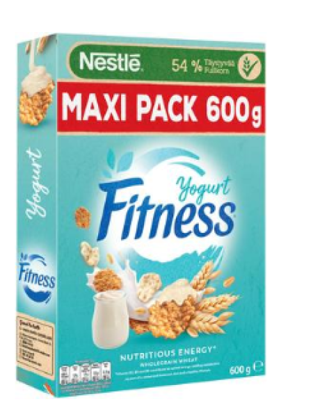 Хлопья из цельнозерновой пшеницы, овса и риса покрытые йогуртом Nestlé Fitness 600 г