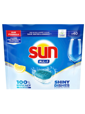 Таблетки для посудомоечной машины Sun Lemon All-in-1 40шт