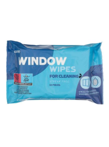 Салфетки для чистки окон и зеркал Coop 20 шт