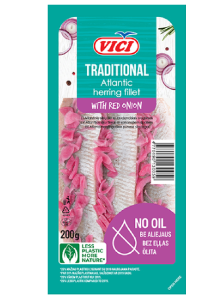 Филе атлантической сельди с красным луком без масла VICI Atlandi heeringafilee punase sibulaga õlita 200 г