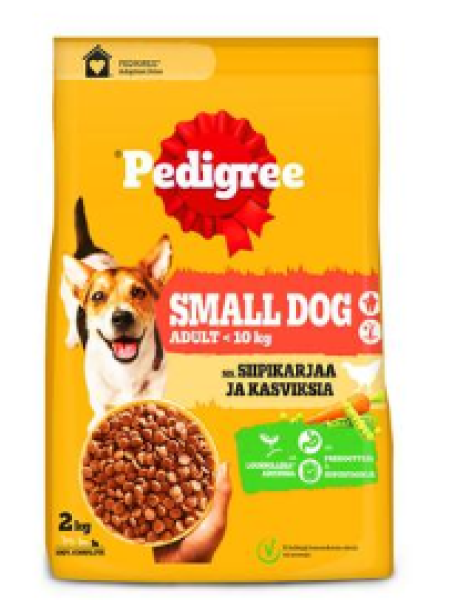 Сухой корм для собак Pedigree Mini Siipikarjaa 2кг птица и овощи  