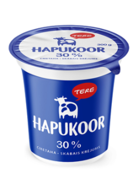 Жирная сметана Tere hapukoor 30% 300г в стакане