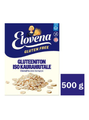 Овсяная крупа безглютеновая цельнозерновая Elovena gluteeniton iso täysjyväkaurahiutale 500г