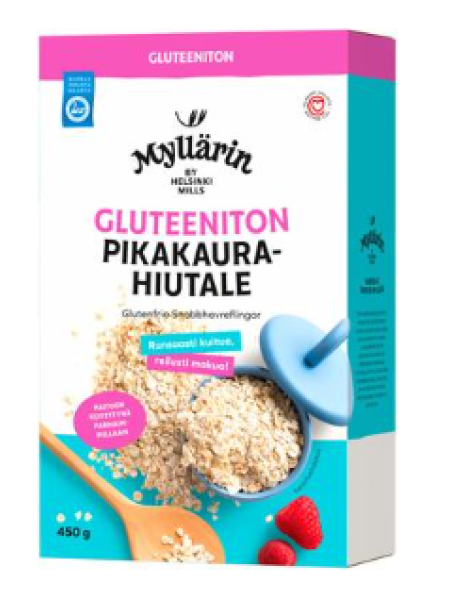 Хлопья овсяные быстрого приготовления Mylläri Gluteeniton Pikakaurahiutale безглютеновые 450 г