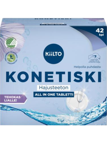 Таблетки для посудомоечной машины Kiilto Hajusteeton All in 1 konetiski 42шт