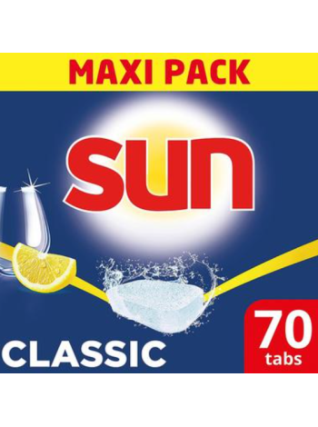 Таблетки для посудомоечной машины SUN Classic Lemon 70 шт лимон