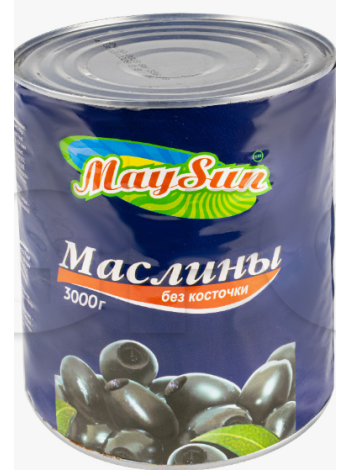 Маслины целые б/к MAYSUN 3100мл/3000г/1450г ж/б