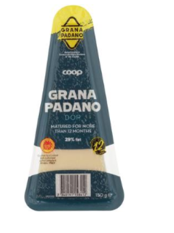 Сыр твердый Coop Grana Padano 150 г выдержка 12 месяцев