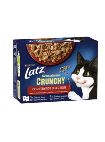 Влажный корм в желе Latz Sensations Crunchy 10х85г+40г