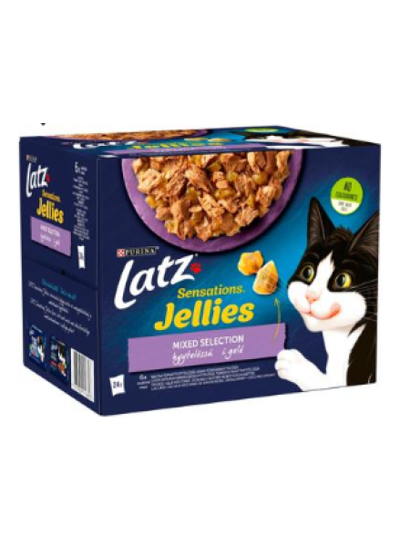Влажный корм для кошек Latz Sensations Jellies 24x85г Ассорти