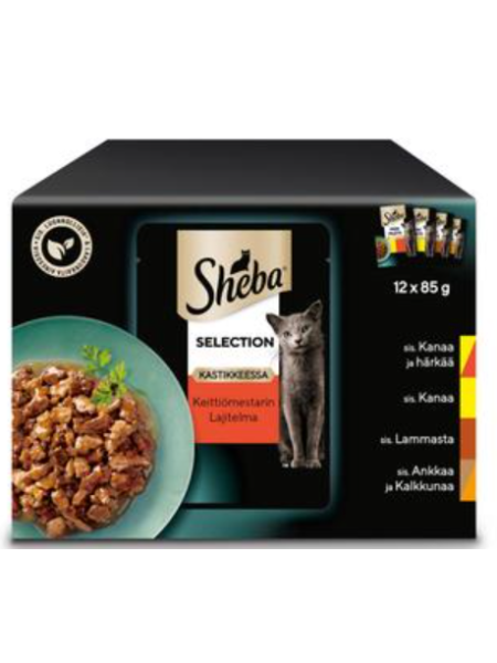 Влажный корм для взрослых кошек ассорти в соусе Sheba Selection 12х85г