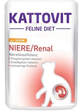Влажный корм при хронической почечной недостаточности Kattovit Niere/Renal Kana 85г 