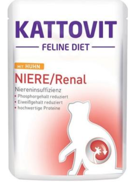 Влажный корм при хронической почечной недостаточности Kattovit Niere/Renal Kana 85г 