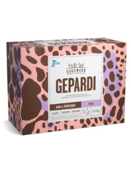 Влажный корм для котят беззерновой Dagsmark GEPARDI 8 х 70 г курица и насекомыми 