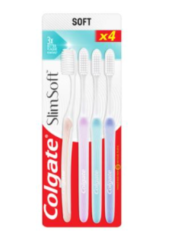Набор зубных щеток Colgate SlimSoft 4 шт