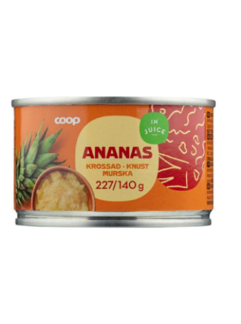 Ананасовая крошка в соке Coop ananasmurska täysmehussa 227/140г