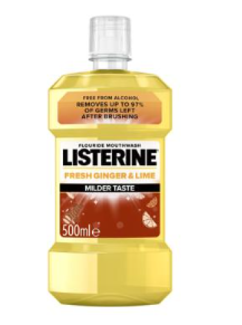 Ополаскиватель для полости рта Listerine Fresh Ginger & Lime с мягким вкусом 500 мл