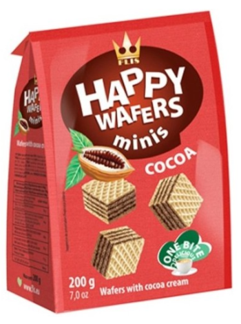 Вафли с какао-начинкой Flis Happy Wafers 200г