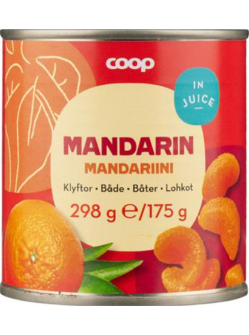 Дольки мандарина в яблочном соку Coop mandariinilohkot mehussa 298/175г