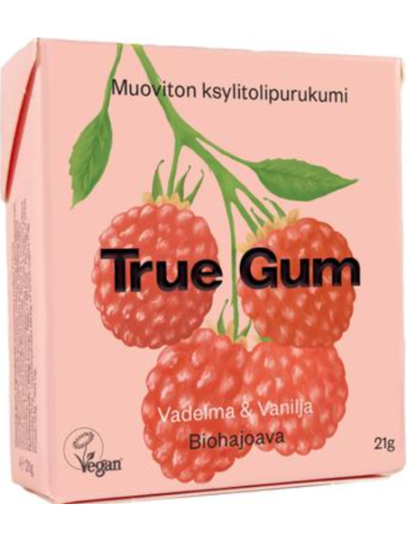 Жевательная резинка с ксилитом True Gum 21 г малина 