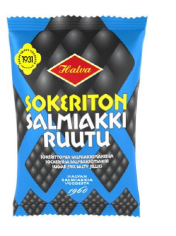 Конфеты с солодкой Halva Sokeriton Salmiakkiruutu 90г