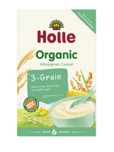 Цельнозерновая каша из трех злаков Holle цельнозерновая 3-зерновая 250 г с 6 месяцев
