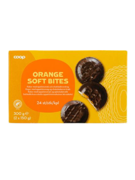 Бисквитное печенье со вкусом апельсина в шоколаде Coop appelsiinileivoskeksi 300г