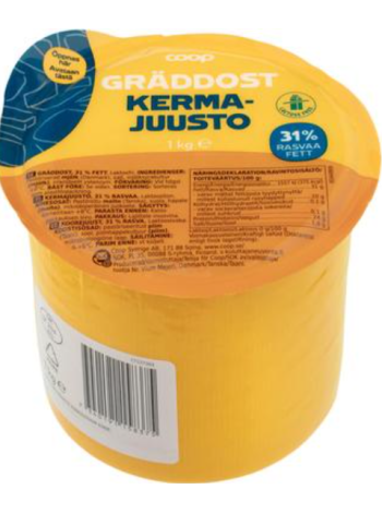 Сыр сливочный Coop Kermajuusto 1 кг 31%