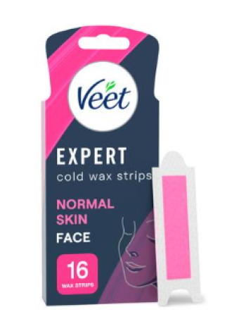Холодные восковые полоски для лица Veet Expert 16 шт