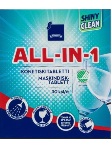 Таблетки для посудомоечной Rainbow All In One 30 шт