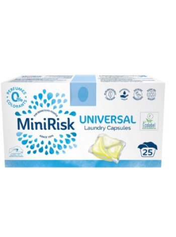 Капсулы для стирки Mini Risk Universal 25 шт без отдушек и красителей