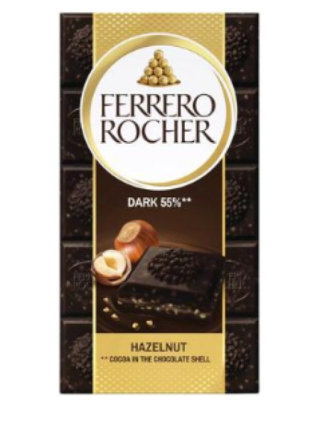 Плитка темного шоколада Ferrero Rocher 90г