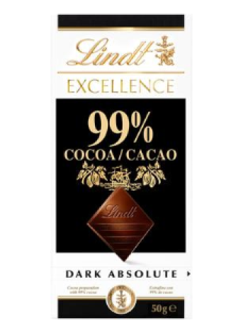 Плиточный горький шоколад Lindt Excellence 99% 50 г